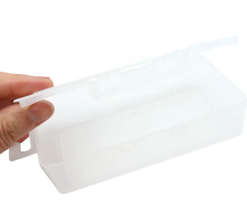 Boite Tarot 130x70x30 mm vide plastique clips transparente