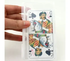 Boite 130x76x42 mm vide plastique (format tarot) clips transparente