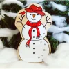 Bonhomme de neige en bois 100 x 58 x 25 mm personnage