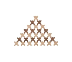 48 Bonhommes X meeple 4.2 cm à empiler en bois marron et naturel