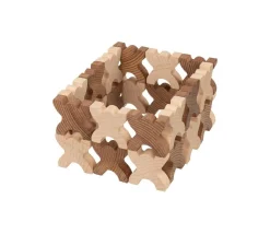 48 Bonhommes X meeple 4.2 cm à empiler en bois marron et naturel