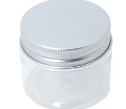 Boîte ronde Ø 4.8 cm plastique avec couvercle à vis en aluminium