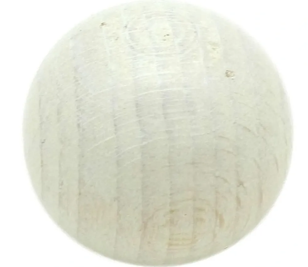 Boule 2.5 cm couleur blanche en bois - bille hêtre diamètre 25 mm