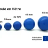 Boule 2 cm couleur bleue en bois - bille hêtre diamètre 20 mm