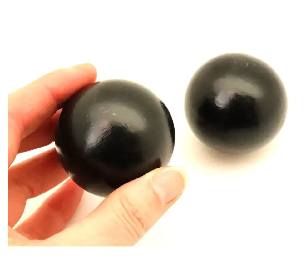 Boule 5 cm couleur noire en bois - grosse bille hêtre diamètre 50 mm