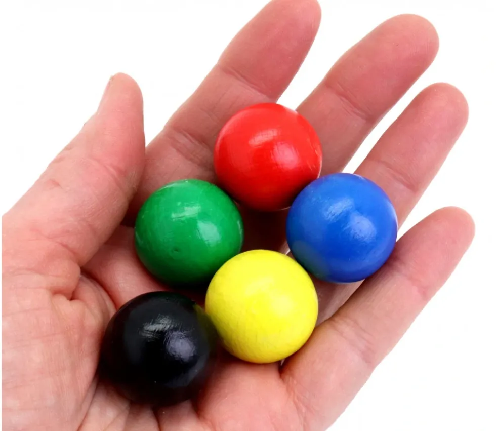Boule 2.5 cm couleur noire en bois - bille hêtre diamètre 25 mm