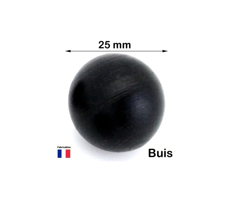 Boule 2.5 cm couleur noire en bois - bille buis diamètre 25 mm