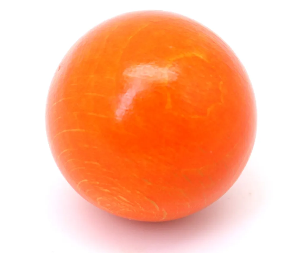 Boule 3 cm couleur orange en bois - bille hêtre diamètre 30 mm