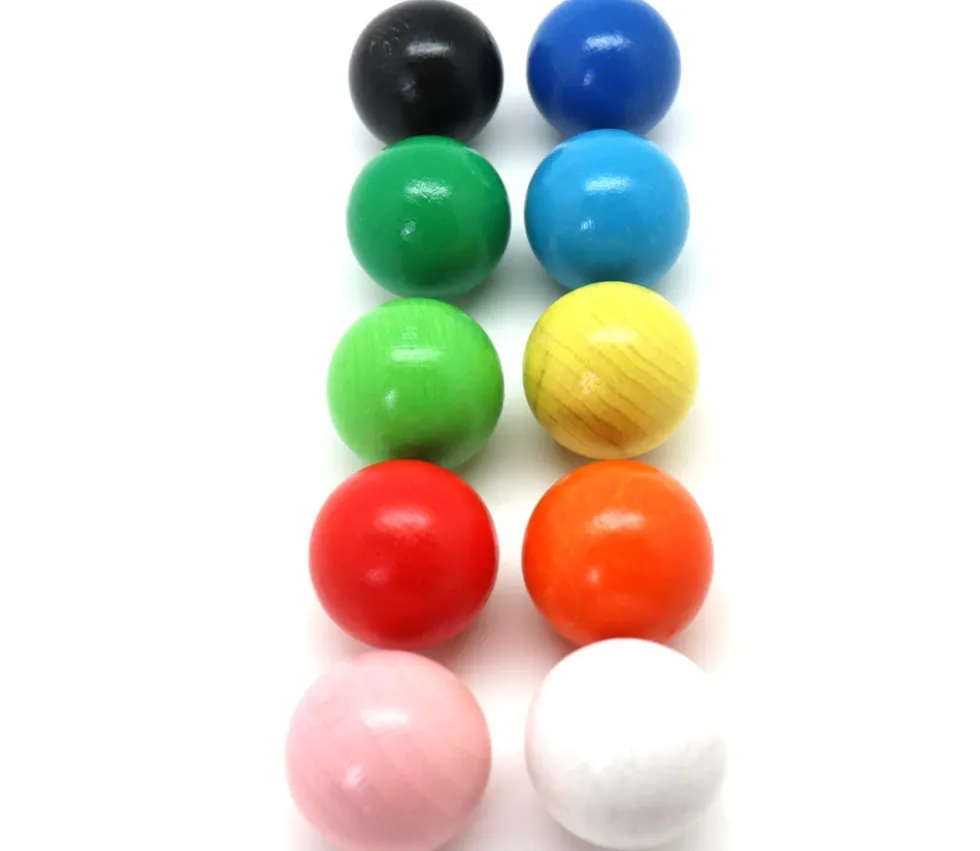 Boule 3 cm couleur rose en bois - bille hêtre diamètre 30 mm