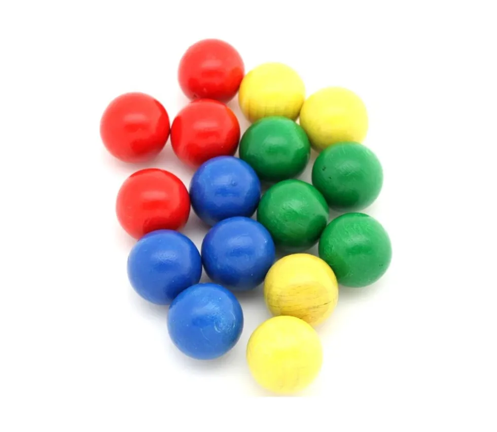 Boule 2 cm couleur rouge en bois - bille hêtre diamètre 20 mm