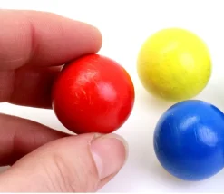 Boule 2.5 cm couleur rouge en bois - bille hêtre diamètre 25 mm