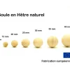 Boule 1 cm en bois - bille hêtre diamètre 10 mm