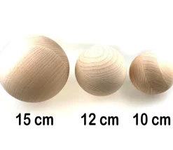 Boule 12 cm en bois - gosse boule hêtre diamètre 120 mm