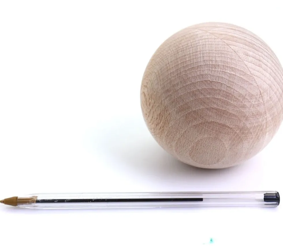 Boule 8 cm en bois - grosse boule hêtre diamètre 80 mm