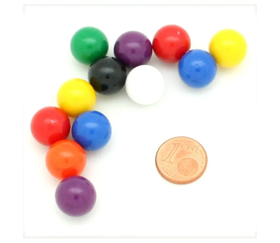 Boule en plastique 13 mm diamètre bille à l'unité couleur au choix
