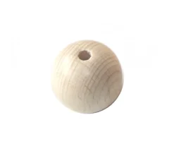 Boule percée 4 cm en bois - grosse perle trouée hêtre diamètre 40 mm trou 8 mm