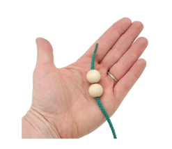 Boule percée 1.5 cm en bois - perle trouée hêtre diamètre 15 mm trou de 4 mm