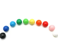 10 boules bois 3 cm multicolores - billes hêtre diamètre 30 mm
