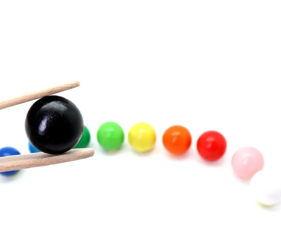 10 boules bois 3 cm multicolores - billes hêtre diamètre 30 mm