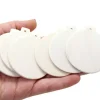 6 boules en bois plates à décorer et suspendre 6 cm