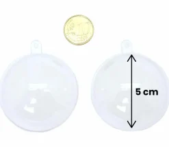 5 Boules plastique cristal 5 cm à remplir et suspendre