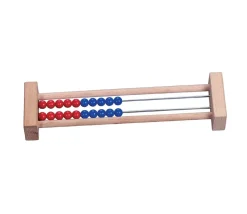 Boulier bois 2 rangées rouge bleu 22.3 x 6 x 2.9 cm