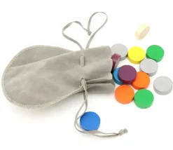Bourse petit Sac daim gris 10x12 cm