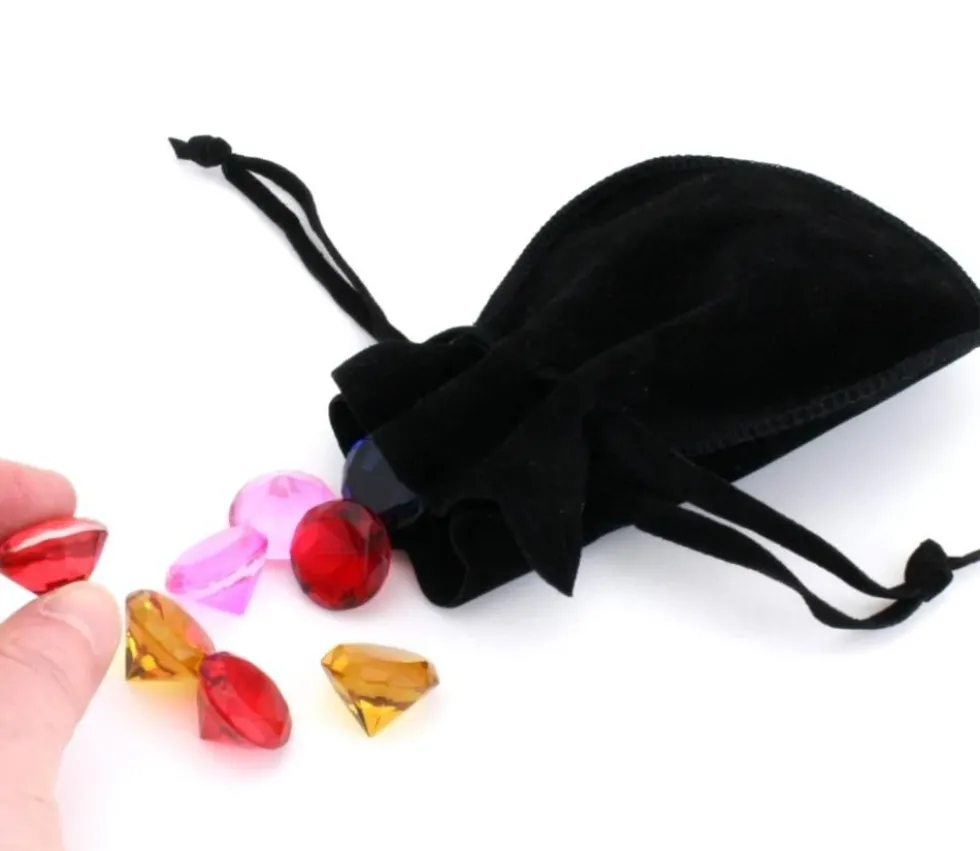 Bourse petit Sac en daim noir 10x12 cm