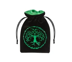 Bourse Sac Forest 15x10 cm motif arbre de vie noir et vert