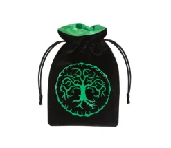 Bourse Sac Forest 15x10 cm motif arbre de vie noir et vert