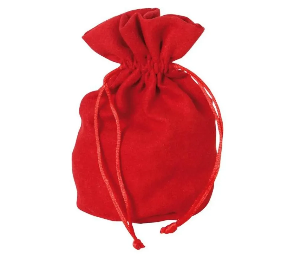 Bourse Sac velours standard 165 x 125 mm rouge