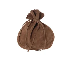 Bourse sac 17 x 18 cm daim marron clair