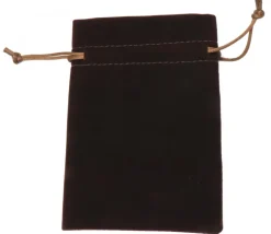 Bourse sac 11 x 15 cm velours ultra épais brun vide