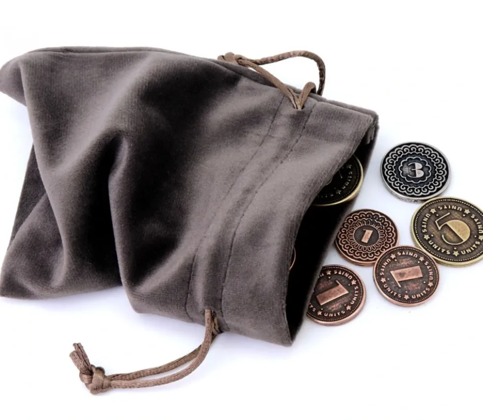 Bourse sac 11 x 15 cm velours ultra épais brun vide