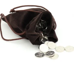 Bourse sac 11 x 15 cm velours ultra épais brun vide