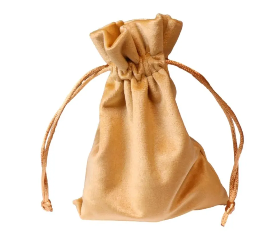 Bourse sac 11 x 15 cm velours ultra épais beige vide