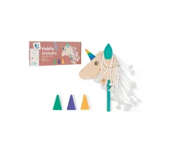 Bâton de cheval licorne en bois avec 3 cônes - Hobby Unicorn