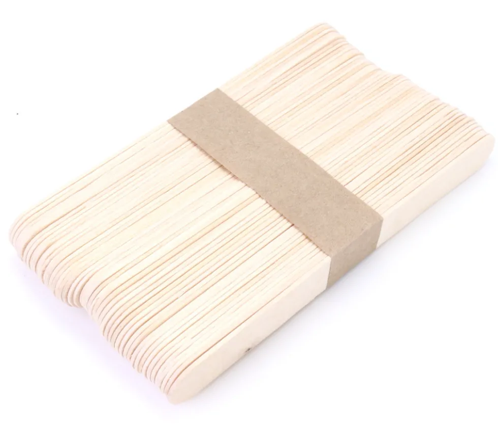 100 Bâtonnets bois naturel 10 x 1.9 x 0.2 cm bricolage et jeux