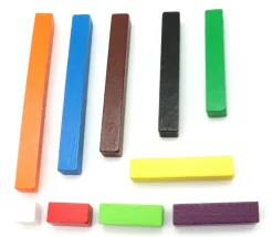 10 bâtonnets colorés bois de 1 à 10 cm - Cuisenaire set élève
