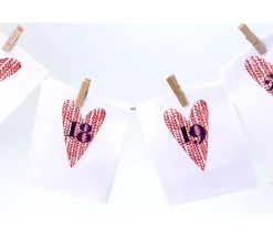 Calendrier Avent : Guirlande de 24 sachets papier avec pince