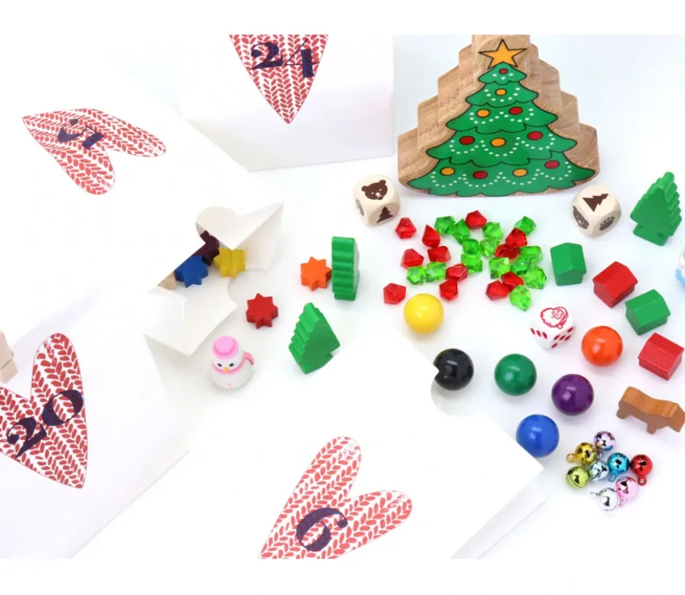 Calendrier Avent : Guirlande de 24 sachets papier avec pince