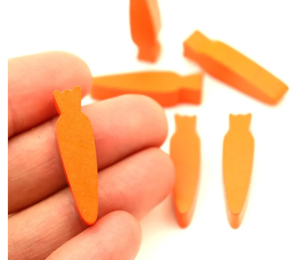 Carotte bois orange 6.5 x 8 x 30 mm pion