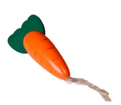 Carotte en bois orange de 12 x 3 cm légume jouet