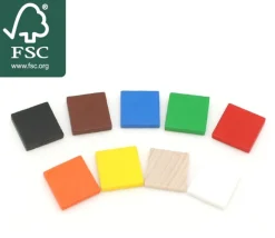 Carré plat 20x20x4 mm en bois pour jeux 2 cm de côté à l'unité - pavés