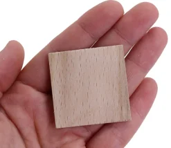 100 carrés bois brut 40 x 40 x 3 mm naturel