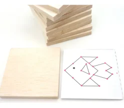 10 carrés bois naturel 10 x 10 cm avec 10 modèles - balsa