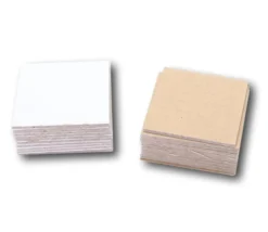 24 carrés 4 x 4 cm carton rigide blanc/gris vierge tuiles à personnaliser