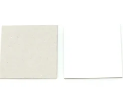 24 carrés 4 x 4 cm carton rigide blanc/gris vierge tuiles à personnaliser