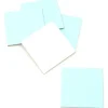 24 carrés 4 x 4 cm carton rigide bleu clair/blanc vierge tuiles à personnaliser