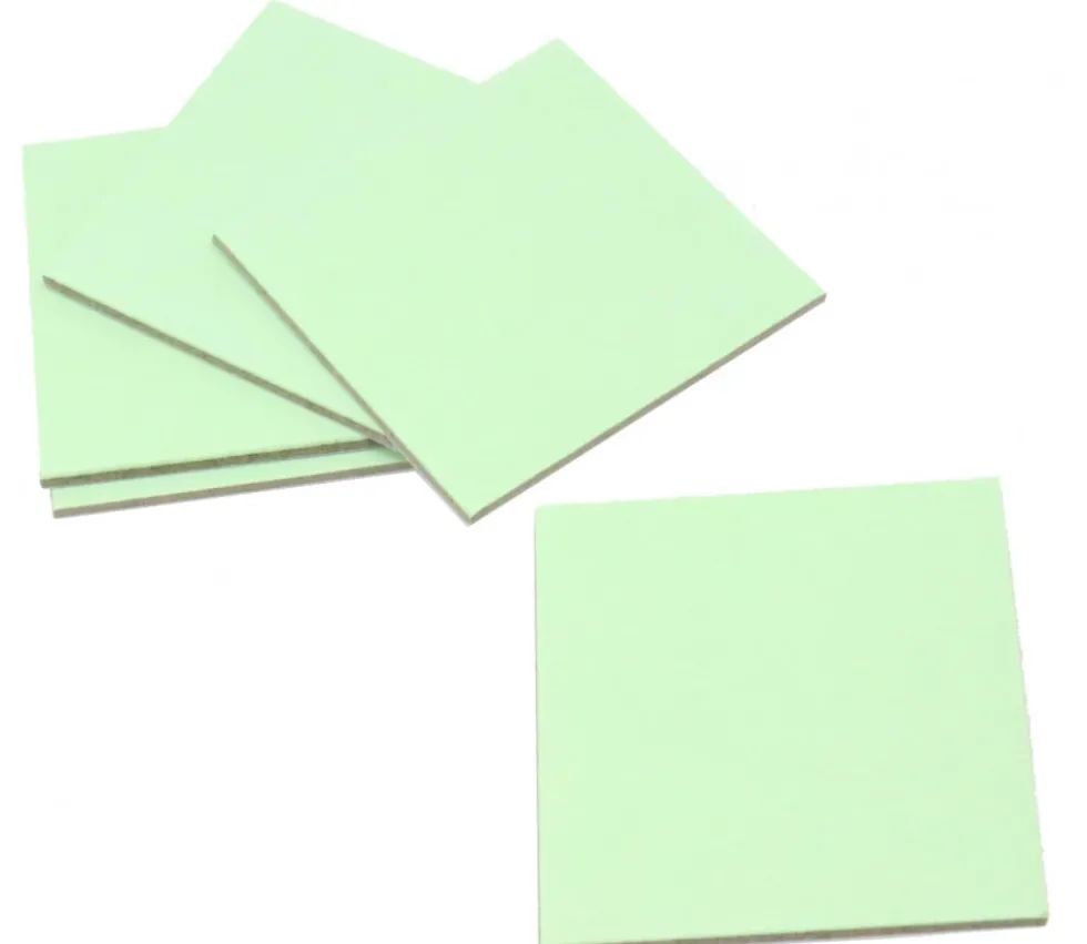 24 carrés 4 x 4 cm carton rigide vert/blanc vierge tuiles à personnaliser